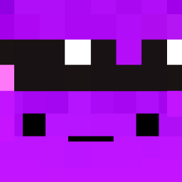 The skin's face as flat pixels: studded black headband, two square eyes and a short flat mouth