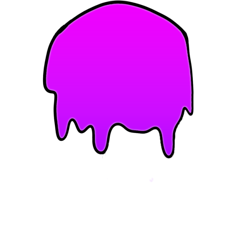 The slime as a plain magenta blob with no face, dripping at the base