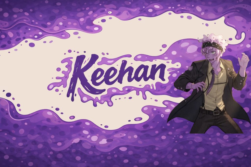 The Discord banner again, with Keehan leaning in from the right edge in his long coat
